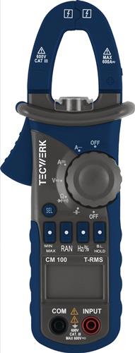 TECWERK Stromzangenmultimeter CM 100 10 mA-600 A AC,10 mA-600 A DC CAT III 600V TECWERK
