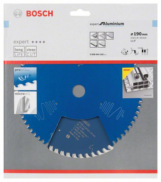 BOSCH Kreissägeblatt Expert for Aluminium, 190 x 30 x 2,6 mm, 56