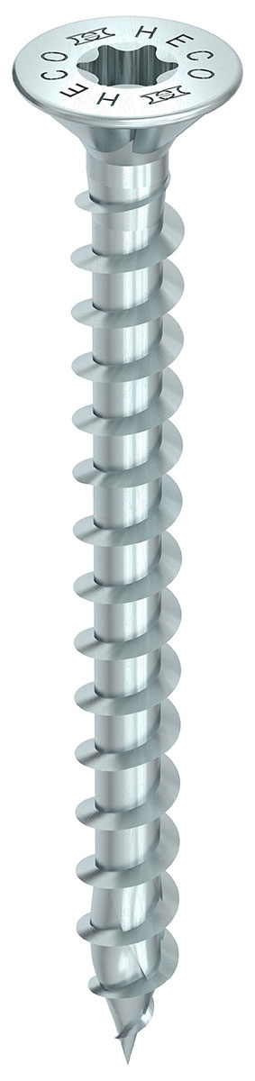 HECO TOPIX-plus 4,5 x 40, Verlegeschraube, Senkkopf mit Frästaschen, Drive, Variables Vollgewinde, verzinkt blau, A3K