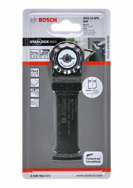 BOSCH BIM Tauchsägeblatt MAIZ 32 APB, Wood and Metal, 80 x 32 mm, 1er-Pack