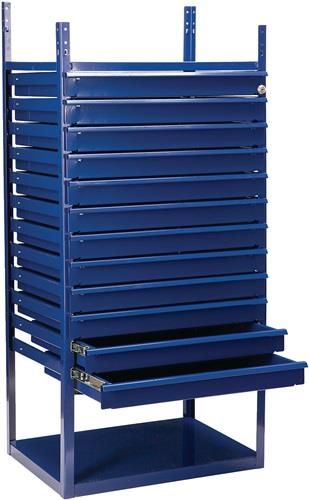 Nordwest Schubladenelement LOGS 90 H1160xB540xT390mm 12 Schubl.blau RAL 5022 LOGS