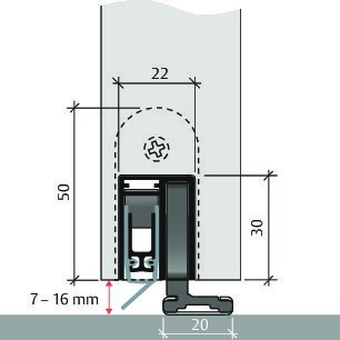 PLANET Schiebetürdichtung SN, Silikon 1.675 mm grau