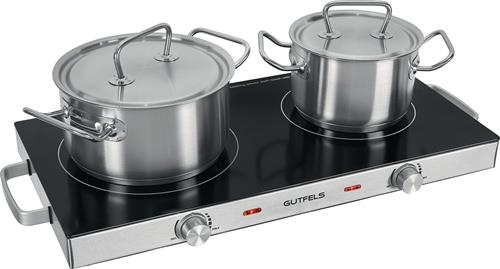 GUTFELS Glaskeramik Doppel‐Kochplatte COOK 4010 1800 W,1000 W ,stufenlos GUTFELS GUTFELS Glaskeramik Doppel‐Kochplatte COOK 4010 1800 W,1000 W ,stufenlos GUTFELS