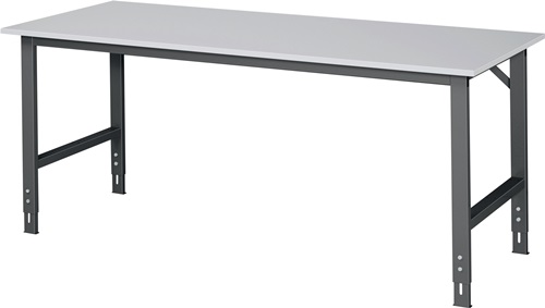 RAU Werktisch Tom B2000xT800xH760-1080mm Arbeitsplatte Melamin Gestell anthrazitgrau