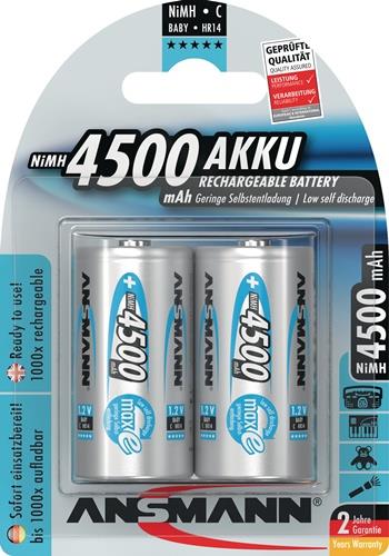 ANSMANN Akkuzelle maxE 1,2 V 4500 mAh R14-C-Baby HR14 2 2St./Blister ANSMANN