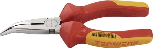 TECWERK Flachrundzange L.160mm 40Grad gew.VDE Mehrkomp.-Hüllen TECWERK