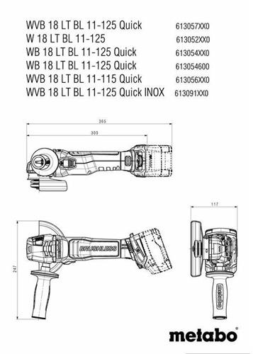 METABO Akku-Winkelschleifer W 18 LT BL 11-125 18 V 125mm 10000min-¹ METABO