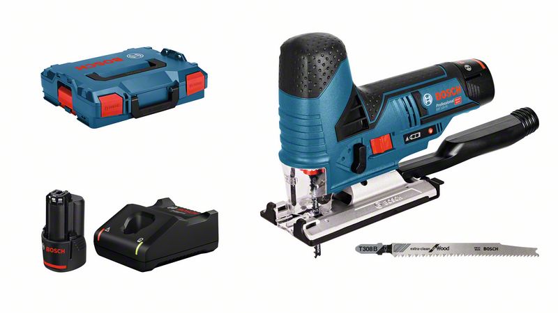 BOSCH Akku-Stichsäge GST 12V-70, mit 2 x 3.0 Ah Li-Ion Akku, L-BOXX