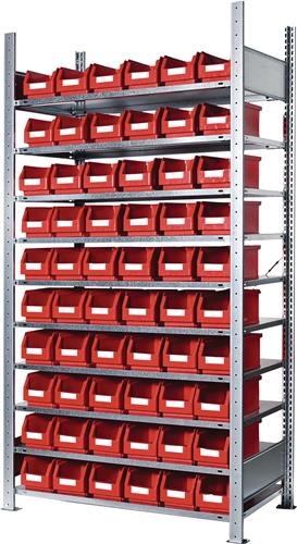KAPPES Steckregal H2000xB1000xT300mm Grundregal 10 Stahl-Bd.60xGr.5 rot KAPPES