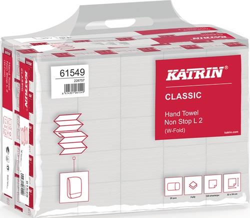 ELOS Falthandtuch Katrin Classic L 2 2-lagig weiß L240mm xB320ca.mm 3000 Tücher/KT