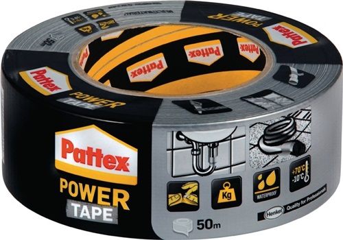 PATTEX Gewebeband Power-Tape silber-grau L.50m B.50mm Rl.PATTEX