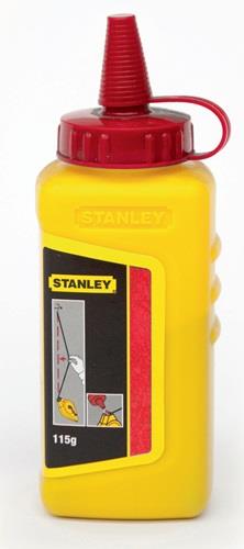 STANLEY Schlagschnurkreide 115g rot wasserfest,schwer löslich Ku.-Flasche STANLEY