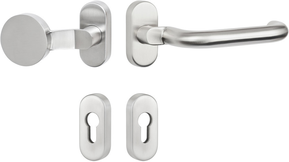 HERMAT Wechselgarnitur mit Rosetten BASIC 01 1801.GK/2085/3129/GK, Edelstahl