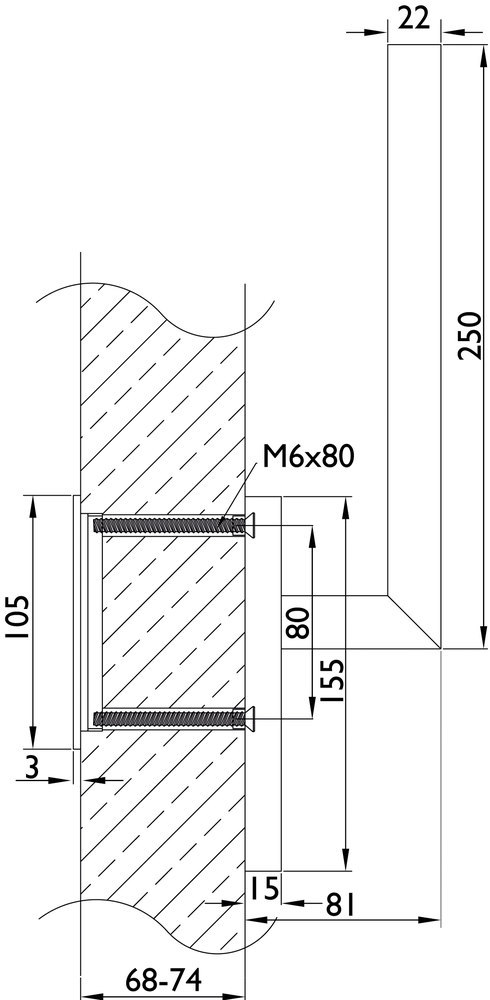 HERMAT Schiebetürmuschel 3653, Edelstahl