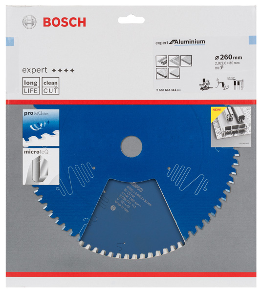 BOSCH Kreissägeblatt Expert for Aluminium, 260 x 30 x 2,8 mm, 80