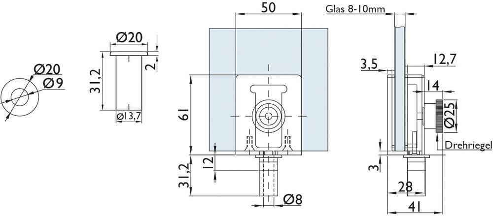 HERMAT Türeststeller 6009/6610, Edelstahl