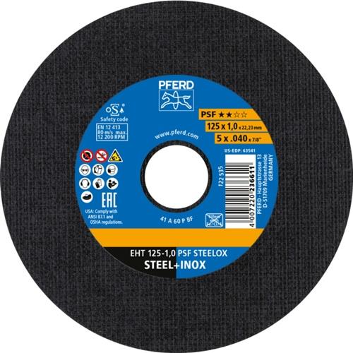 PFERD TOOLS Trennscheibe PSF STEELOX D125x1mm ger.INOX Bohr.22,23mm PFERD