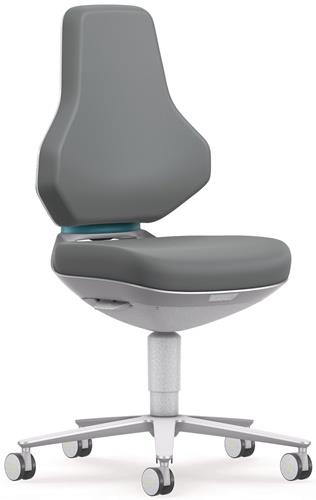 BIMOS Arbeitsdrehstuhl TEXON Rl.Skintec grau