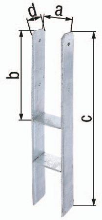 GAH H-Pfostenträger ETA-10/0210 141x300x600x60mm STA roh TZN GAH