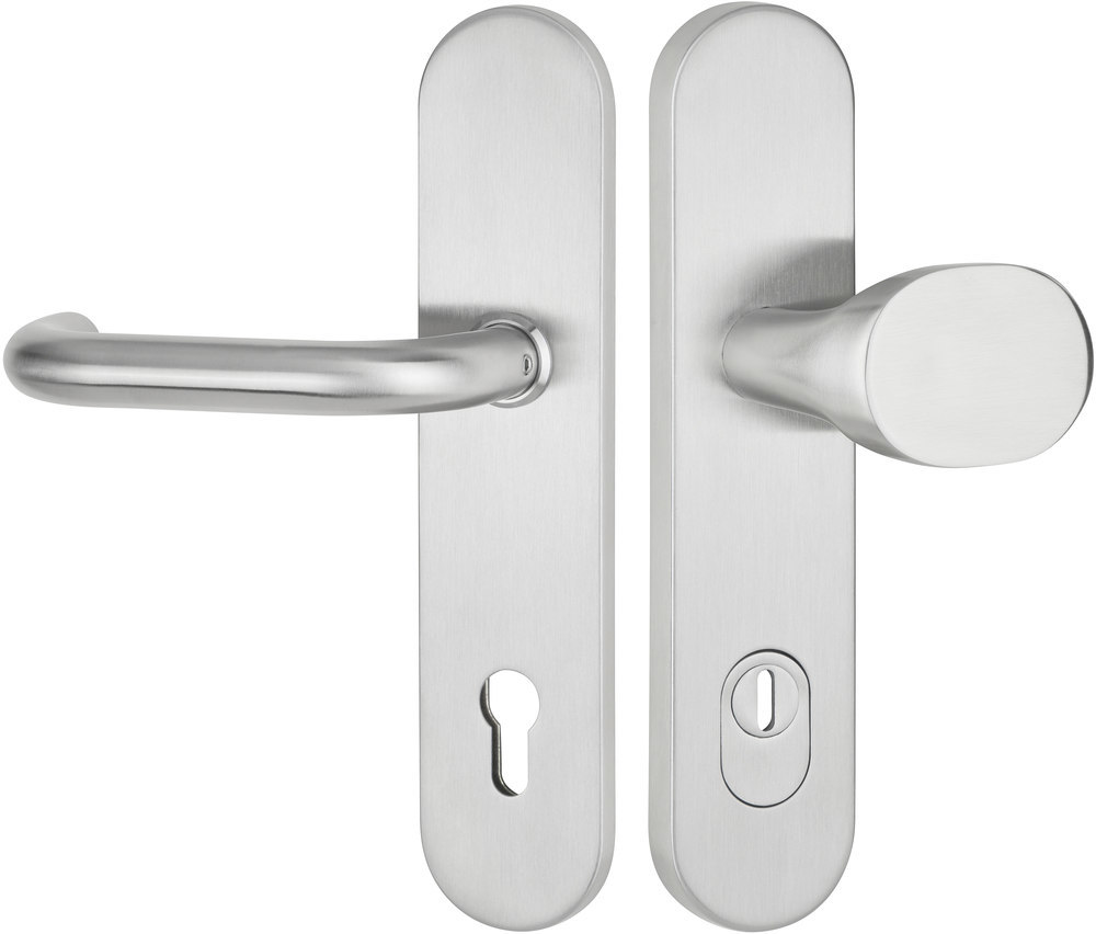 HERMAT Schutz-Wechselgarnitur mit Langschild BASIC 01 1801.Ø22/2089.KSH/3128, Edelstahl