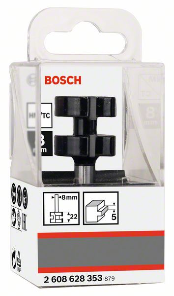 BOSCH Federfräser, 8 mm, D1 25 mm, L 5 mm, G 58 mm