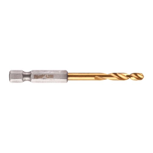 MILWAUKEE 4,2 x 74 mm SHOCKWAVE Metallbohrer HSS-G RED HEX Titan 1/4"