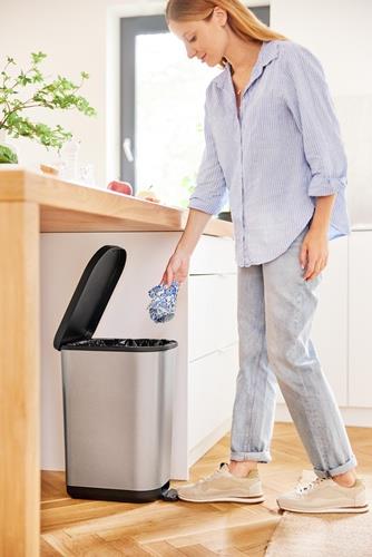 ROTHO Tretabfallsammler RIBO 35l H513xT285mm Ku.silber ROTHO