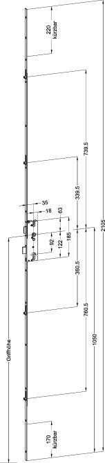 WINKHAUS Mehrfachverriegelung STV FG1660 R4, 8/92, umstellbare Falle, Stahl