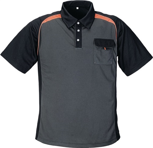 TERRAX Herrenpoloshirt Gr.L dunkelgrau/schwarz/orange TERRATREND