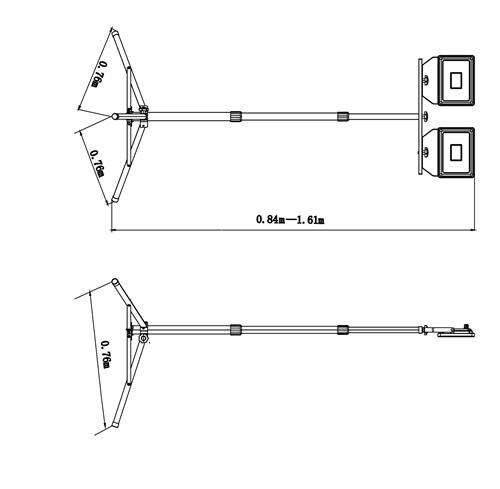 PROMAT LED-Strahler 2x50W 2x3660 lm 7,5m H07RN-F 3x1,0 mm² IP65 PROMAT