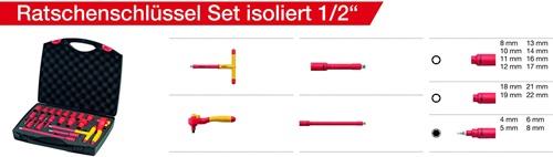 WIHA Ratschenschlüsselset 21-tlg.1/2 Zoll 10-32mm Außen 6kt.,4-10mm Innen 6kt.Z.72