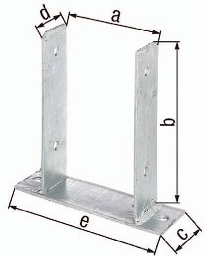 GAH U-Pfostenträger ETA-10/0210 91x200x60x50x200mm TZN z.Aufschr.GAH