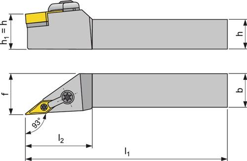 PROMAT Klemmdrehhalter MVJNR 2525 M16 re. vern. Außendrehen PROMAT