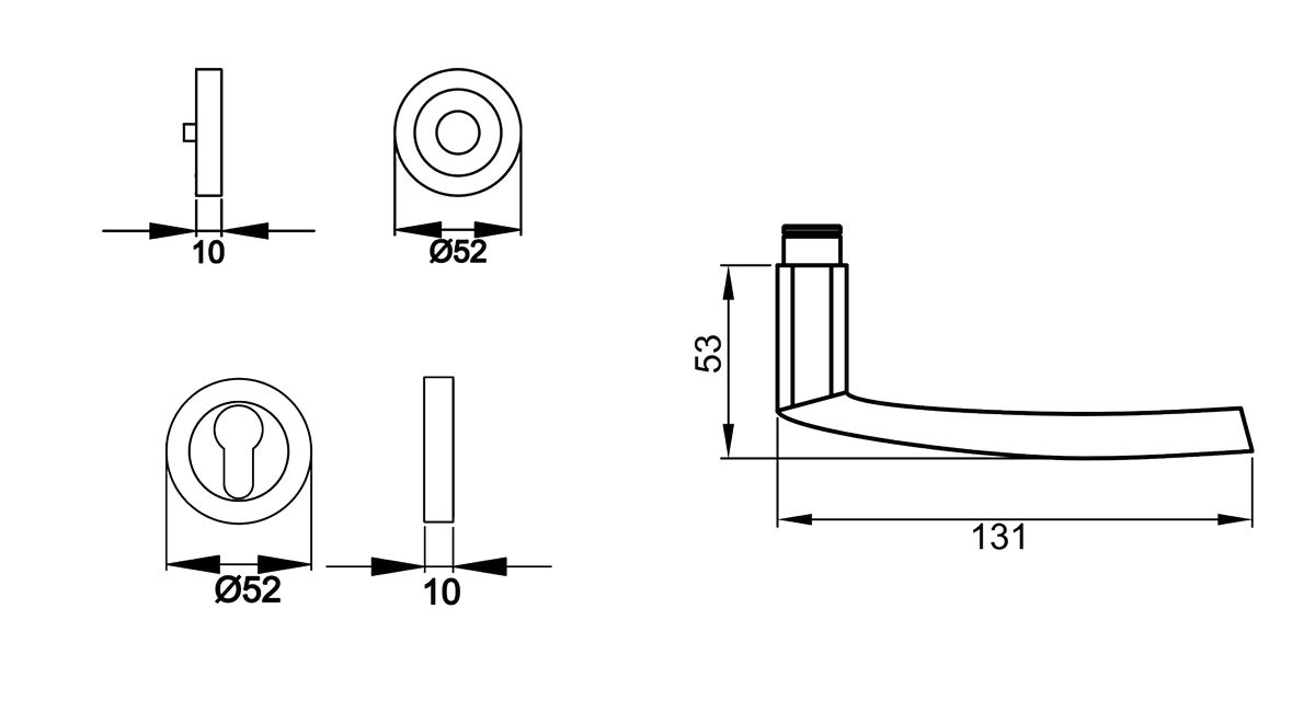 KARCHER DESIGN Drückergarnitur ER14 PZ0 71 - Island, Profilzylinder, Edelstahl