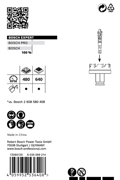 BOSCH EXPERT Sheet Metal Lochsäge, 25 × 5 mm. Für Dreh- und Schlagbohrer