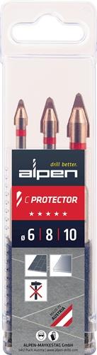 ALPEN Fliesenbohrersatz C PROTECTOR 3-tlg.D.6/8/10mm ALPEN