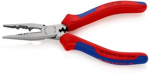 KNIPEX Verdrahtungszange L.160mm 0,5-0,75/1,5/2,5 mm² pol.Mehrkomp.-Hüllen KNIPEX