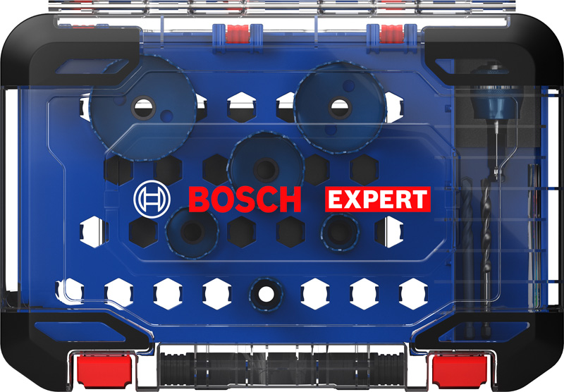 BOSCH EXPERT Tough Material Lochsäge-Set, 22/25/35/51/60/68 mm, 9-tlg.. Für Dreh- und Schlagbohrer