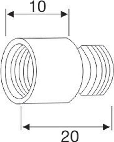 BMB Verl.zu Türspion MS blk Bohr-D.14mm L.10mm BMB