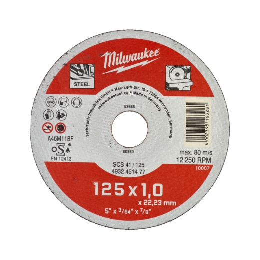 MILWAUKEE 200 x SCS41 125 x 1 mm Contractor Thekendisplay Metalltrennscheibe Contractor 125 x 1 mm
