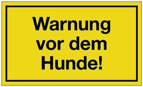 PROMAT Hinweiszeichen Warnung vor dem Hunde L250xB150mm gelb schwarz Ku.