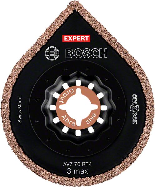 BOSCH EXPERT 3 max AVZ 70 RT4 Platte zum Entfernen von Fugen für Multifunktionswerkzeuge, 70 mm. Für oszillierende Multifunktionswerkzeuge