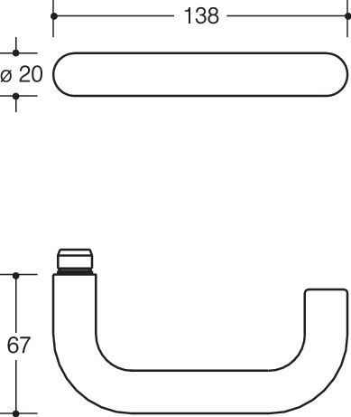 HEWI Schutz-Drücker-Halbgarnitur mit Rosetten 111PBR22.130, VK 8 mm, Polyamid