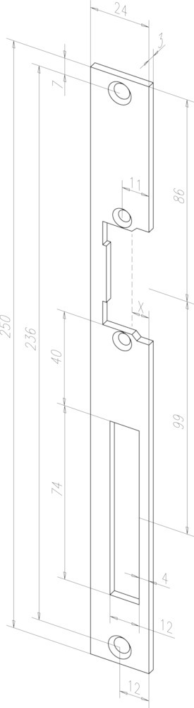 effeff Flachschließblech für Türöffner 338, Edelstahl effeff Flachschließblech für Türöffner 338, Edelstahl