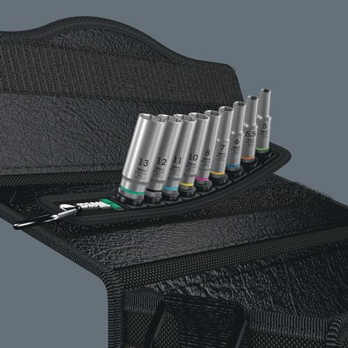 WERA Steckschlüsseleinsatzset Belt A Deep 1 9-tlg.SW 5-13mm Antr.6,3mm (1/4)Zoll WERA WERA Steckschlüsseleinsatzset Belt A Deep 1 9-tlg.SW 5-13mm Antr.6,3mm (1/4)Zoll WERA