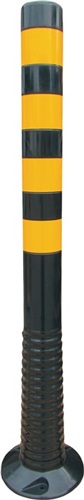 TESTBOY Sperrpfosten Ku.schwarz/gelb D.80mm z.Aufschrauben,m.Befestigungsmat.