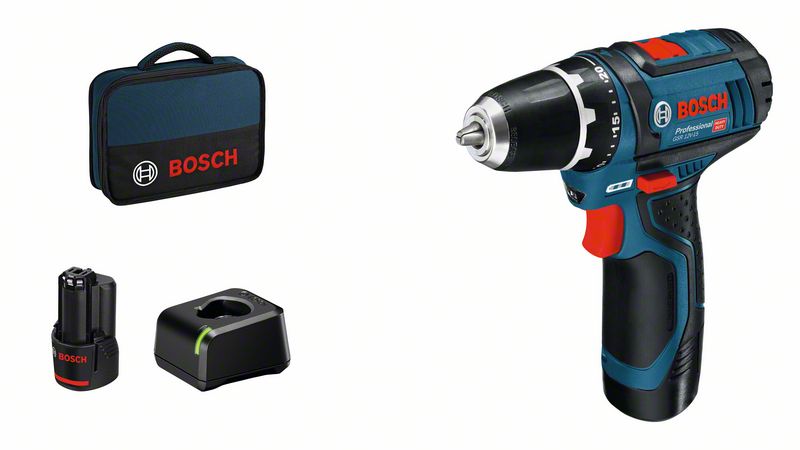 BOSCH Akku-Bohrschrauber GSR 12V-15, mit 2 x 2.0 Ah Akku