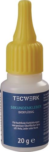 TECWERK Sekundenkleber dickflüssig 20g farblos Flasche TECWERK