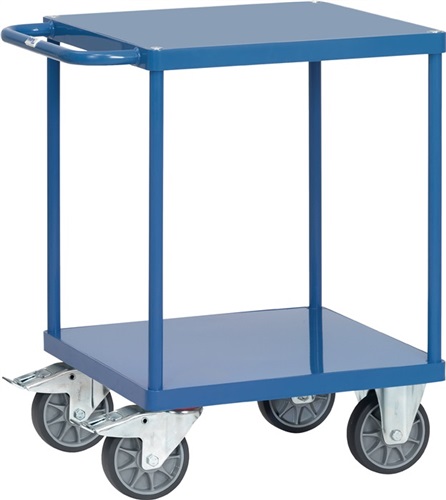 FETRA Tischwagen 2 Ladeflächen L600xB600mm brillantblau Trgf.500kg