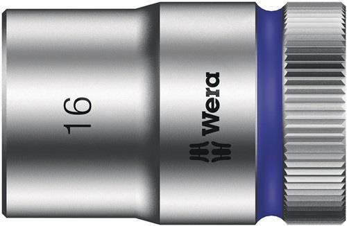 WERA Steckschlüsseleinsatz 8790 HMC Außen-6-kant SW16mm L.37mm 4-kt1/2Zoll CV verchr.